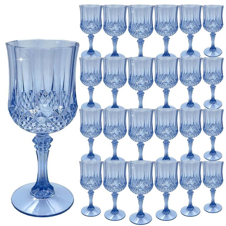 LEYIQU BLUE PLASTIC GLASSES 24PK
