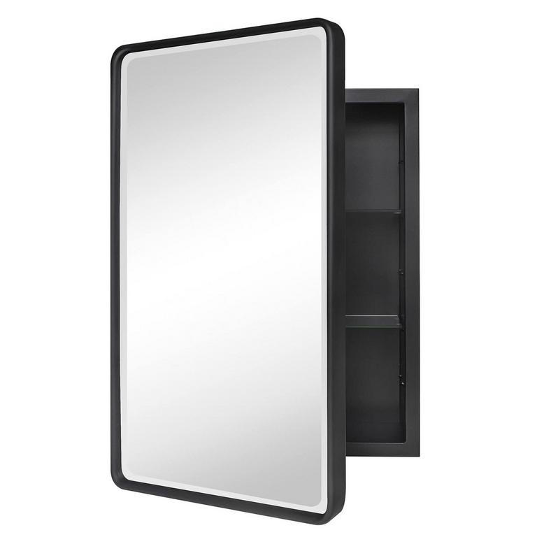 TEHOME BLACK MEDICINE CABINET 16IN X 24IN