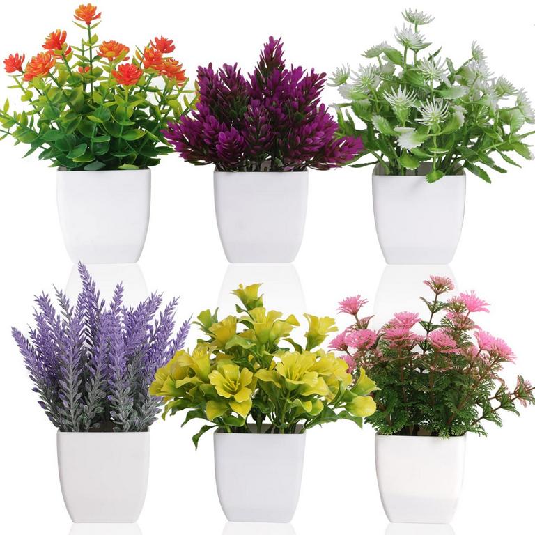 YORATEE 7IN ARTIFICIAL PLANTS 6PCS