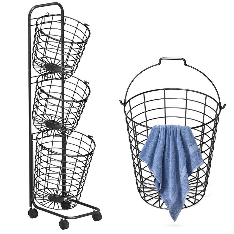 YOUPINS 3TIER METAL LAUNDRY CART