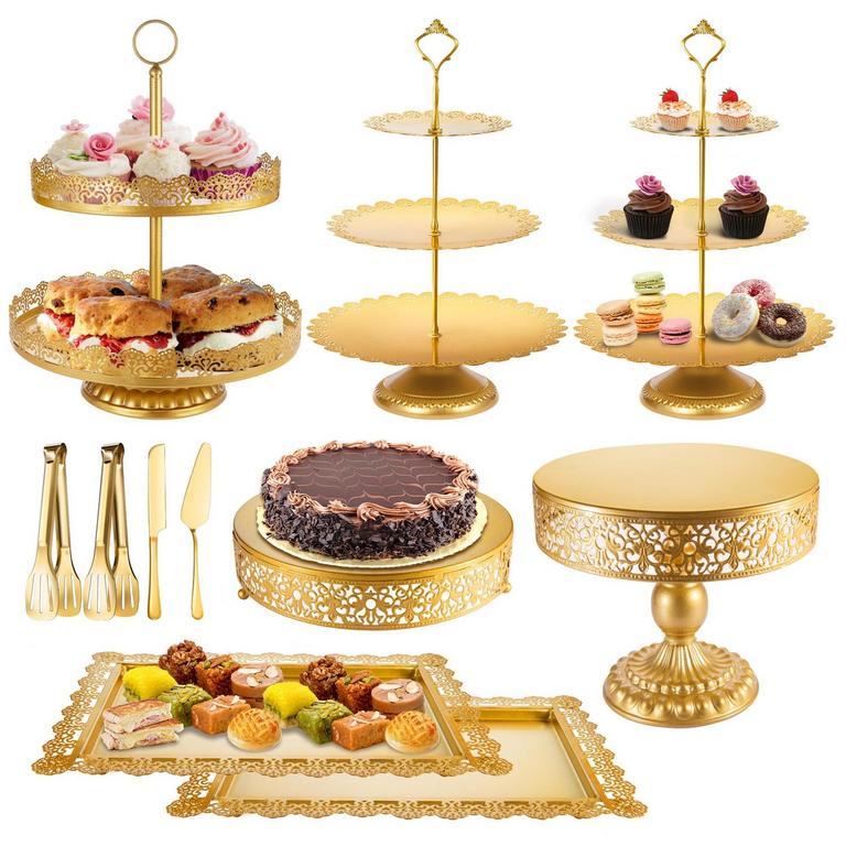 ELIMTEC GOLD CAKE STAND SET
