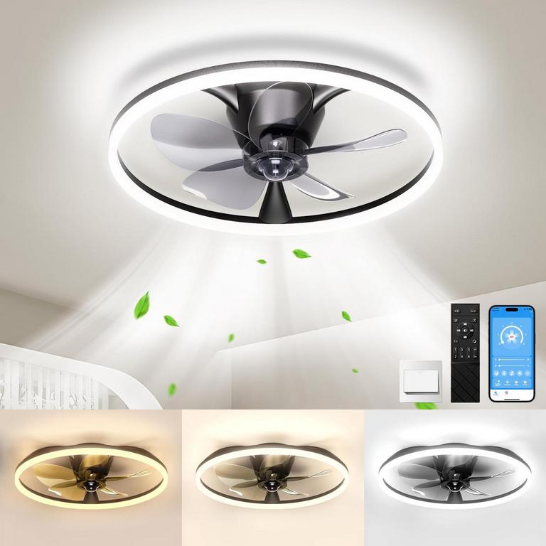 BYHUME CEILING FAN 20IN BLACK