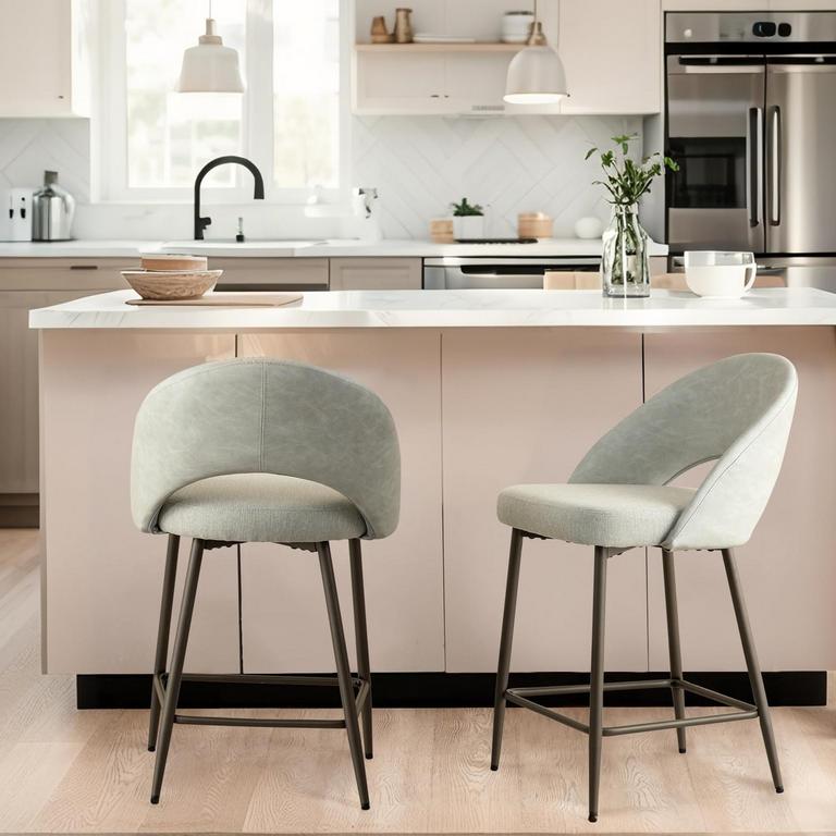GLITZHOME TWO-TONE COUNTER BARSTOOLS 2PK