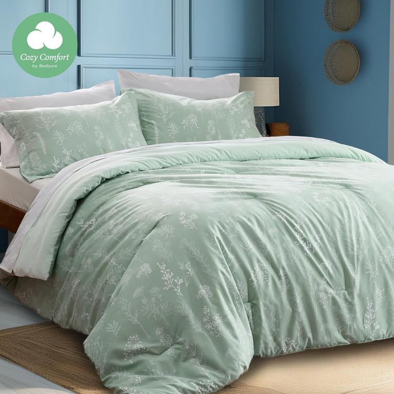 BEDSURE TWIN FLORAL COMFORTER SET