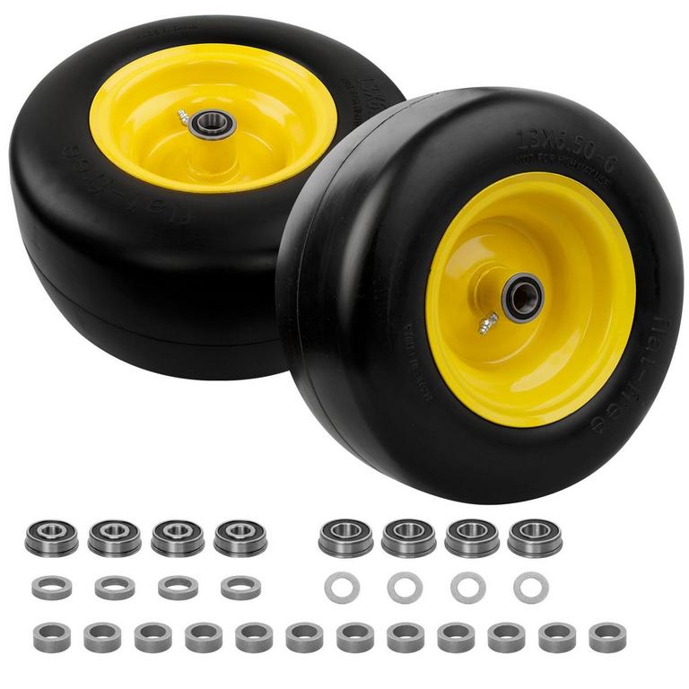 HQPASFY 13X6.50-6 FLAT FREE TIRES 2PK