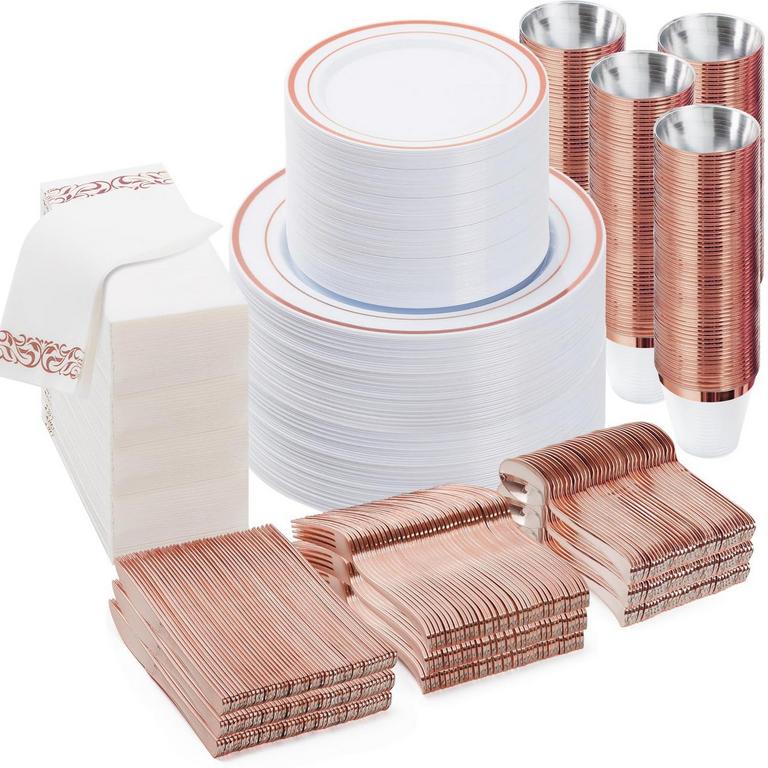 BESTVIP DISPOSABLE DINNERWARE SET 700PCS