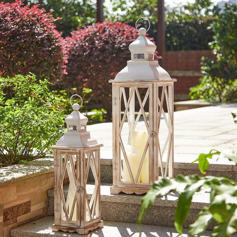 GLITZHOME LANTERNS SET OF 2