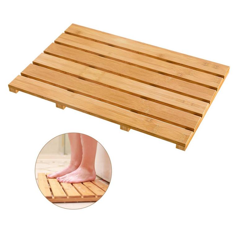 BAMFAN BATH MAT NATURAL 21.3IN X 14.2IN