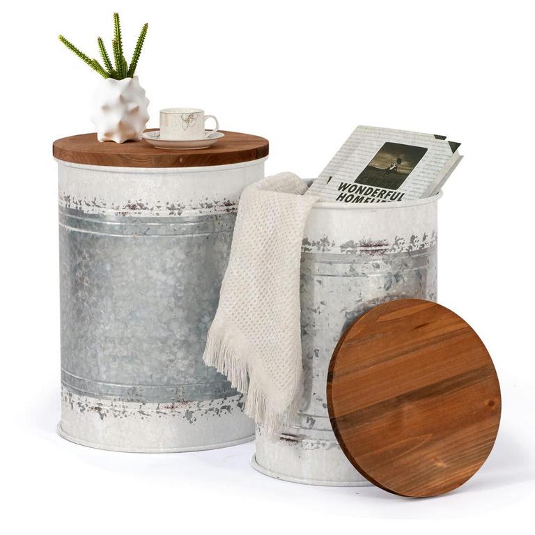 POOFZY FARMHOUSE END TABLE SET