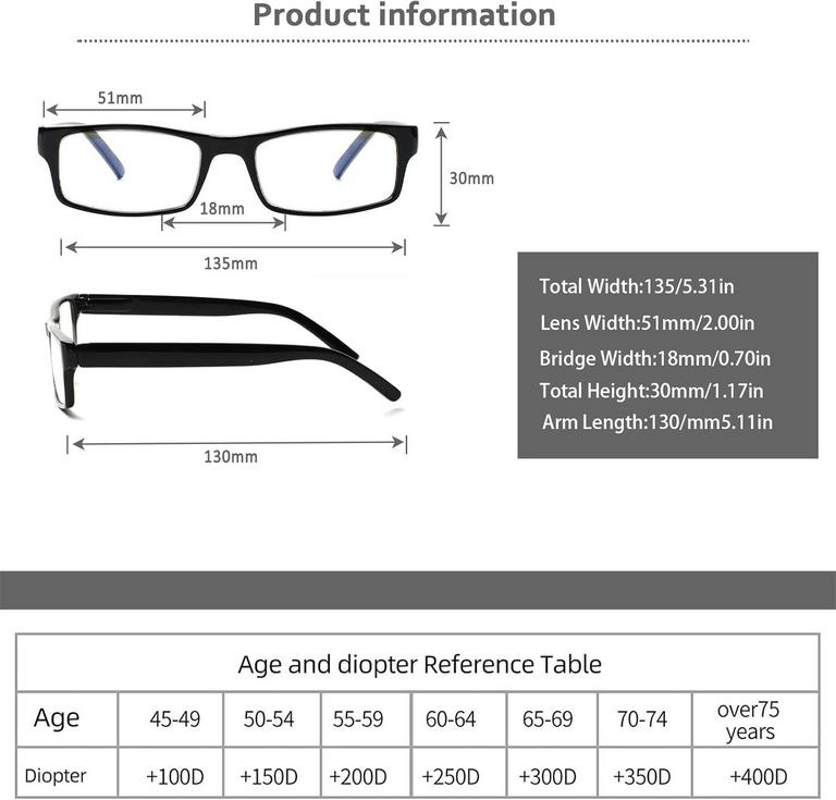 4PK ANTI-BLUE LIGHT READING GLASSES 1.5