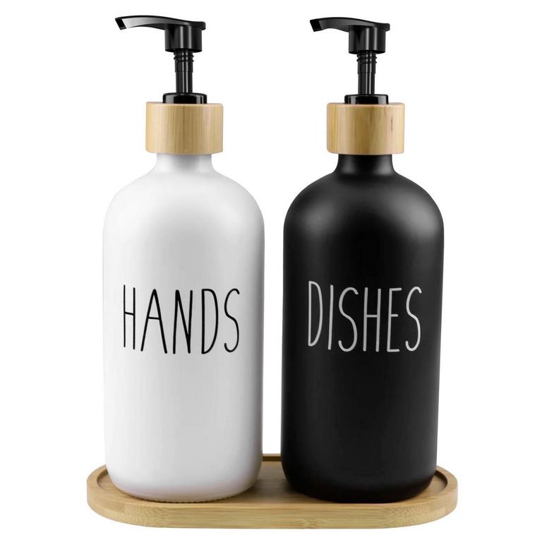 KUSMIL GLASS SOAP DISPENSER SET