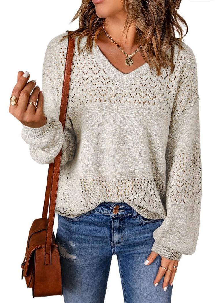 EYTINO WOMENS V NECK SWEATER SM