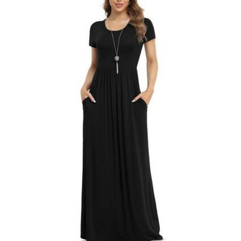 L SHORT SLEEVE MAXI DRESS