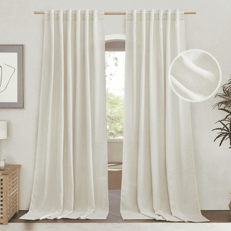 NICETOWN LINEN CURTAINS 84IN X 55IN 2PK