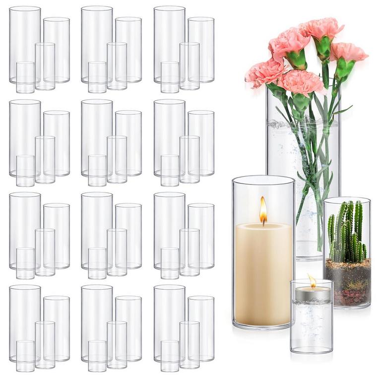 HOMJOY GLASS VASES 48PK