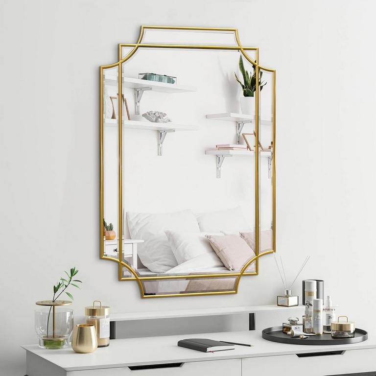 WOMILOUS 36IN X 24IN GOLD MIRROR