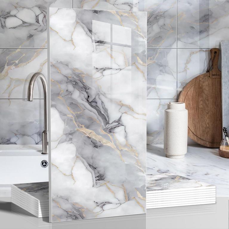 CHEJIAYE 10PC MARBLE STICKER TILES 23.6X11.8IN