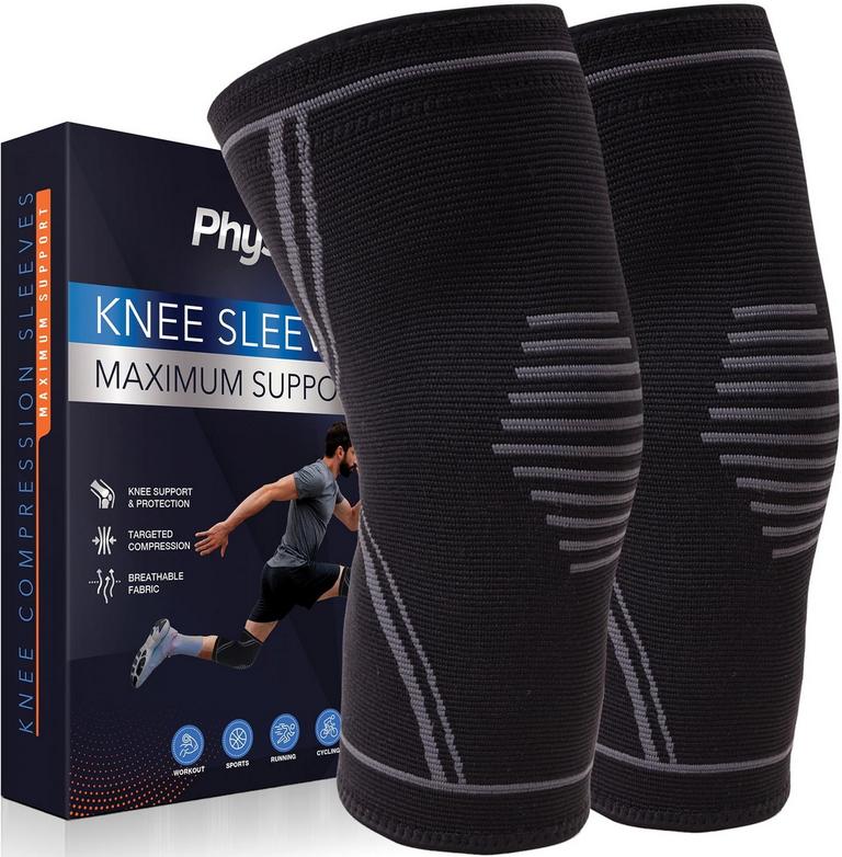 PHYSFLEX MEN/WOMEN KNEE COMPRESSION SLEEVE SET L