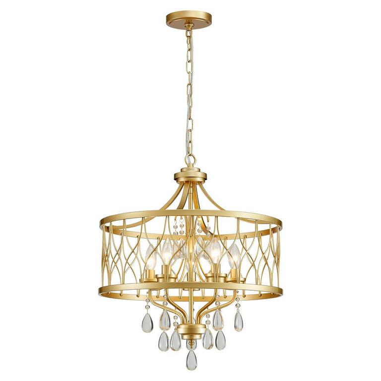 UIIMECES GOLD CHANDELIER 19.6"W