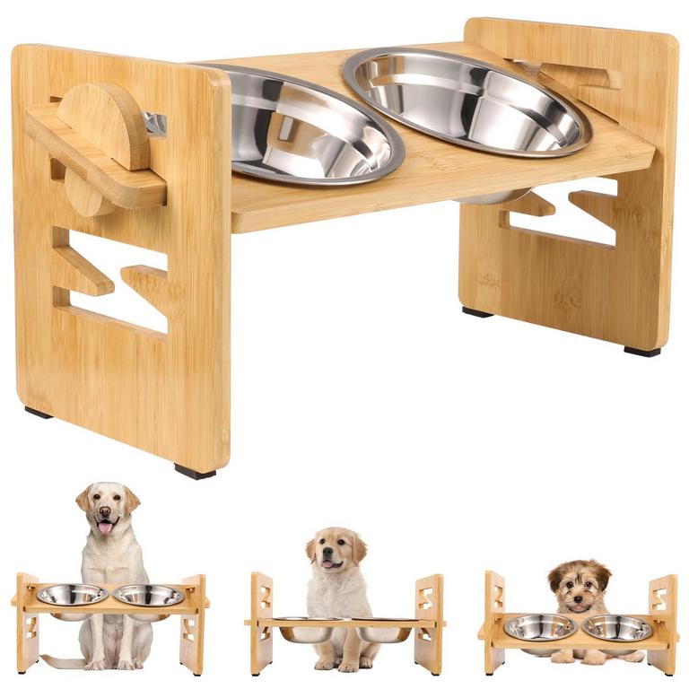 QWERYBOO ELEVATED DOG BOWL SET