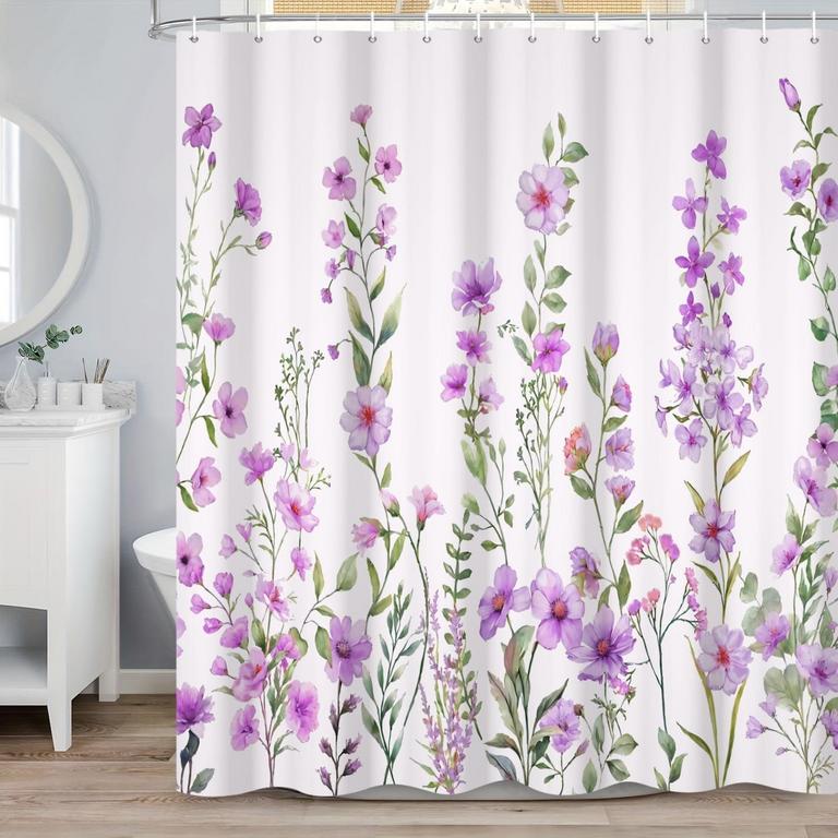 SUNOLIFE PURPLE SHOWER CURTAIN 72IN
