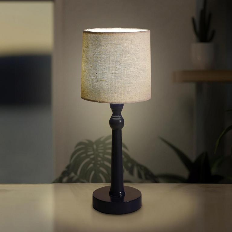 2 CAMDEN 9IN REED WOOD LAMPS