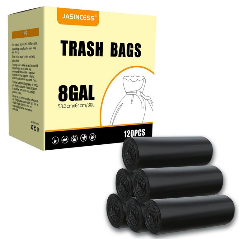 JASINCESS 8 GAL TRASH BAGS 120PK