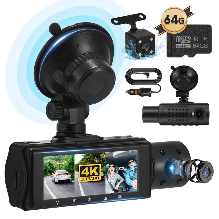 ALILYY 3-CHANNEL DASH CAM 4K