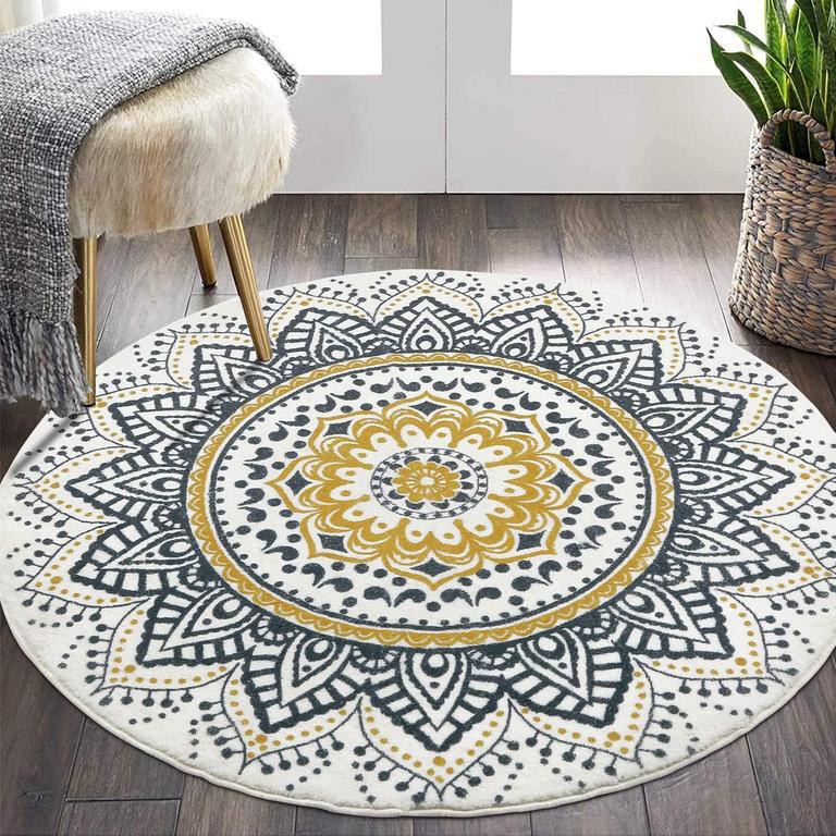 4FT ROUND MANDALA RUG