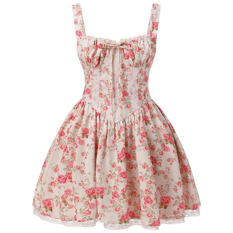 L FLORAL CORSET DRESS