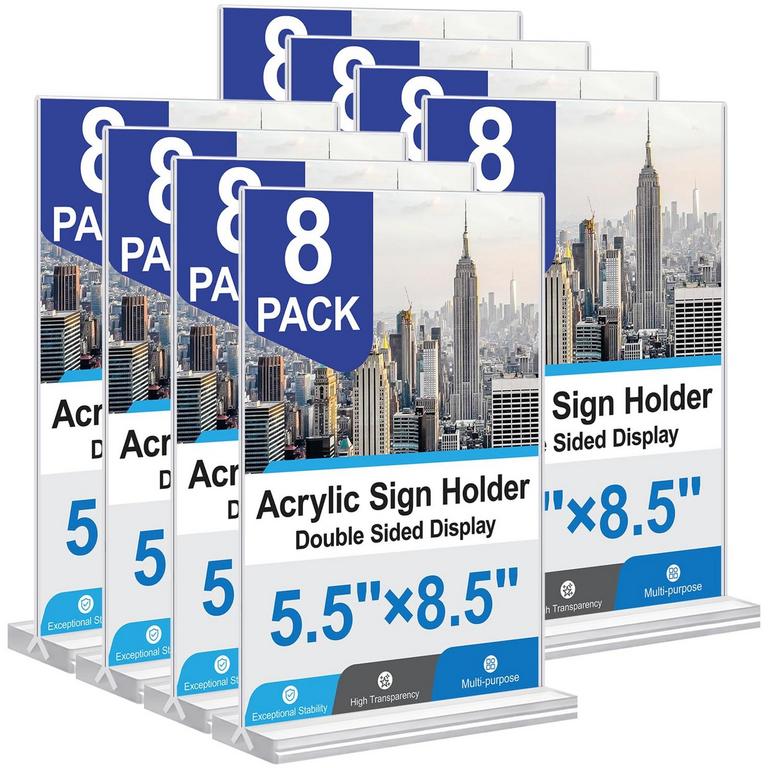 DULVUS ACRYLIC SIGN HOLDER 8PK