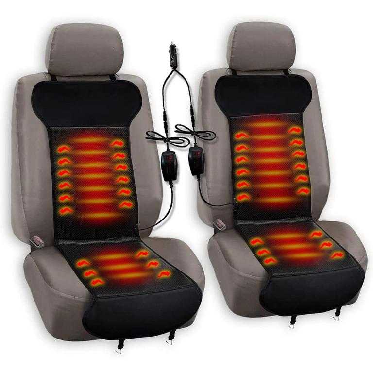 ZONETECH 12V BLACK HEATED CUSHIONS 2PK