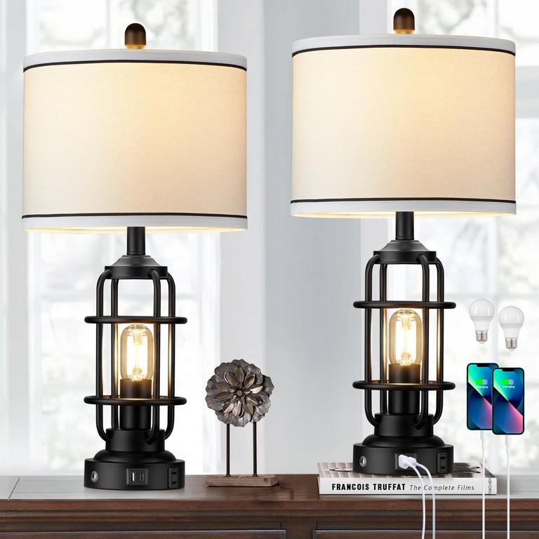 CINKEDA TABLE LAMPS SET OF 2 25.3IN