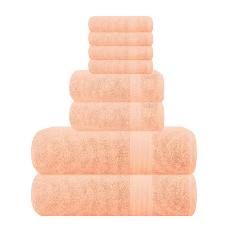 GLAMBURG TOWEL SET 8PC PEACH