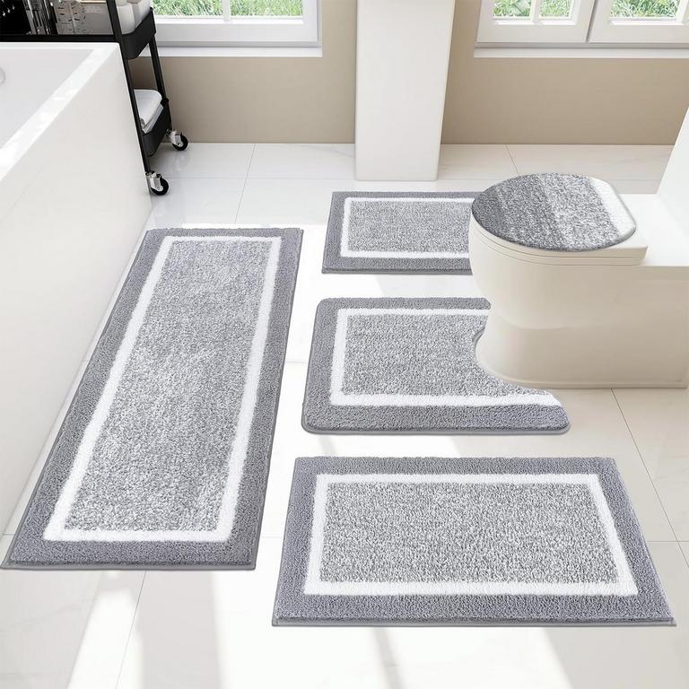 PAUWER 5PC BATH RUG SET