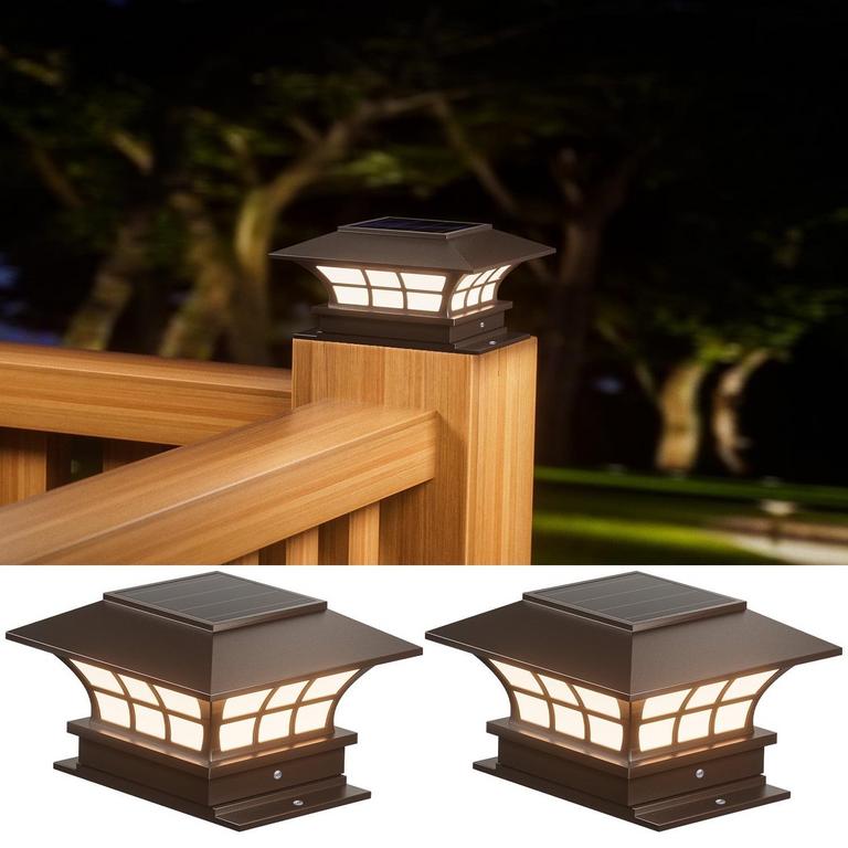 SZRSTH SOLAR POST LIGHTS 2PK
