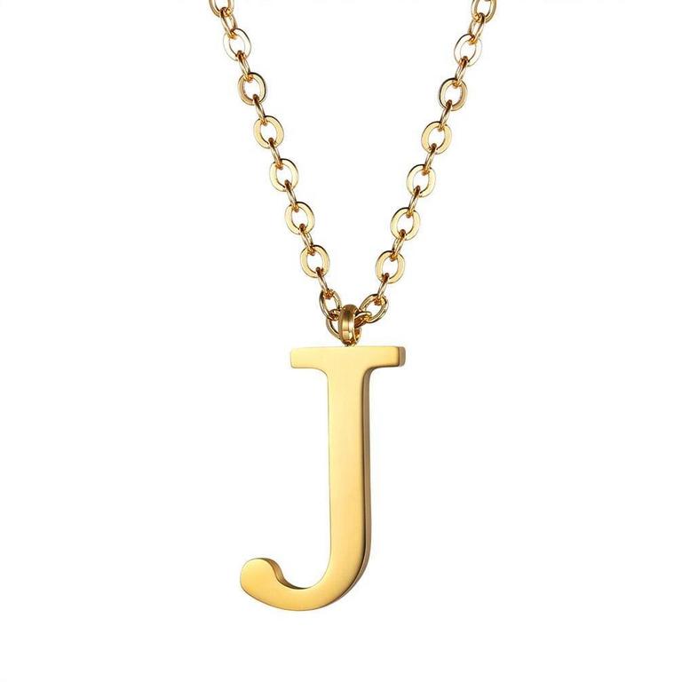PROSTEEL J INITIAL PENDANT NECKLACE