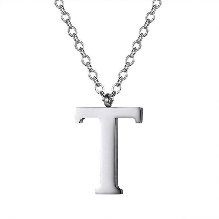 PROSTEEL T INITIAL PENDANT NECKLACE