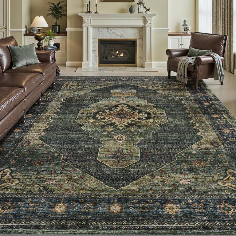 ENGIW OLIVE GREEN RUG 8FTX10FT