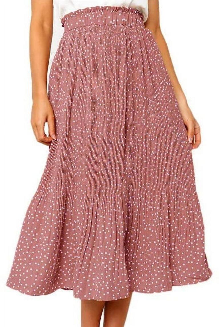 S PLEATED POLKA DOT SKIRT