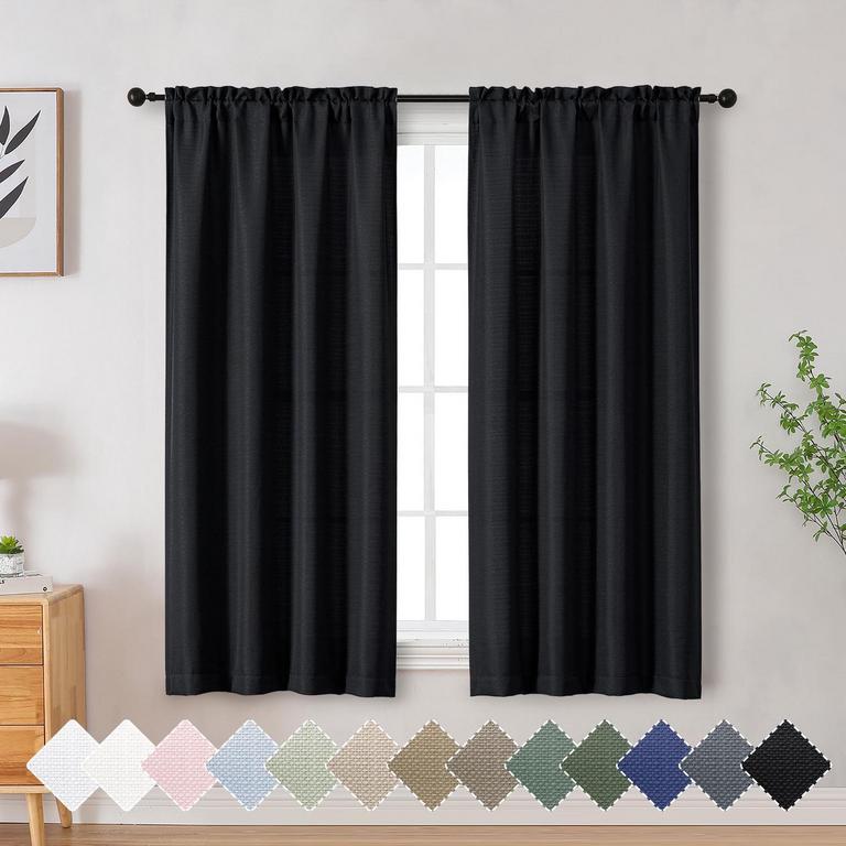 OVZME BLACK CURTAINS 63IN X 40IN 2PK