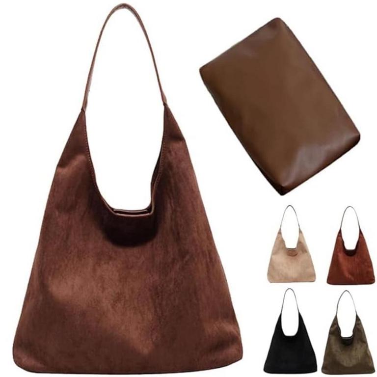 FAUX SUEDE TOTE BAG SET