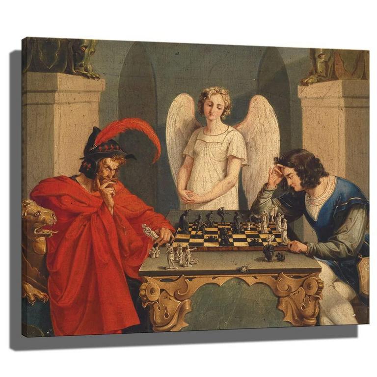 FAUST AND MEPHISTOPHELES 24IN X 32IN CANVAS ART