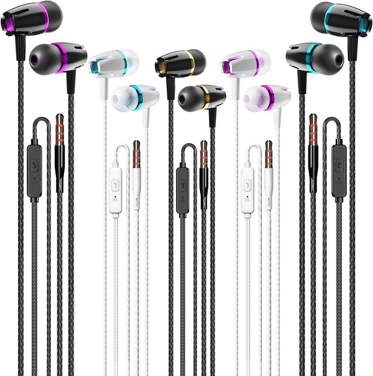 5PK EARBUDS WIRED W/ MICROPHONE