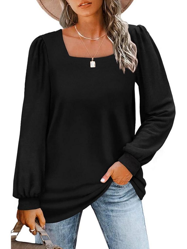 L SUARE NECK SWEATSHIRT