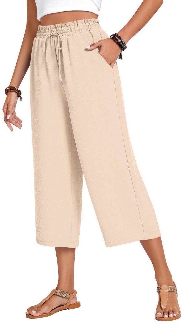 M WIDE LEG CAPRI PANTS