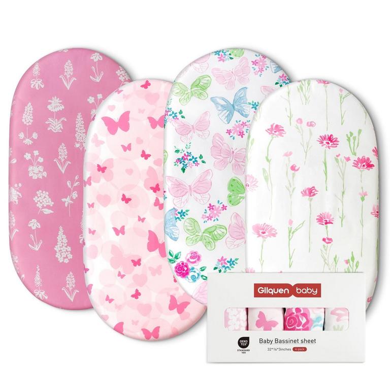 GLLQUEN BABY 4PK BASSINET SHEETS