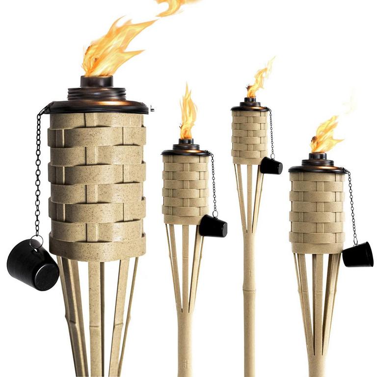 ONETHATCH BAMBOO CITRONELLA TORCHES 4PK