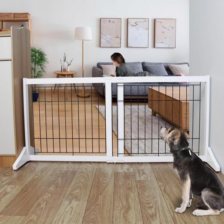 ZJSF INDOOR DOG GATE 24IN H X 30-53IN W