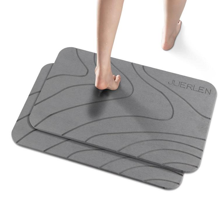 JUERLEN DIATOMITE BATH MAT 24IN X 16IN 2PK